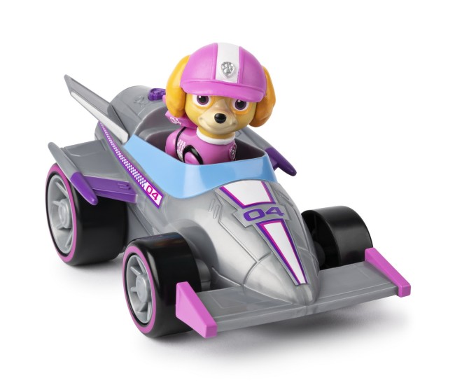 Patrula catelusilor skye masina de curse cu sunete si motor pull-back Patrula catelusilor skye masina de curse cu sunete si motor pull-back
