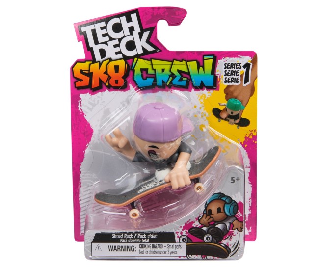 Tech dech sk8 crew pachet placa si figurina 9.6cm sapca mov Tech dech sk8 crew pachet placa si figurina 9.6cm sapca mov