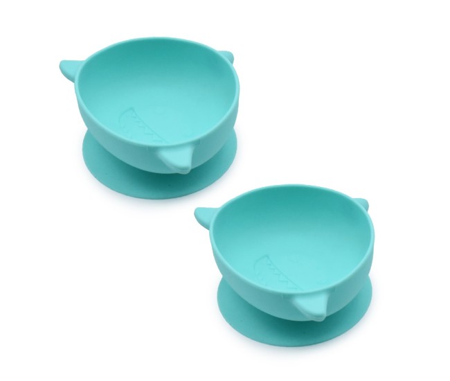 Set 2 castronele cu ventuza silicon melii model rechin Set 2 castronele cu ventuza silicon melii model rechin