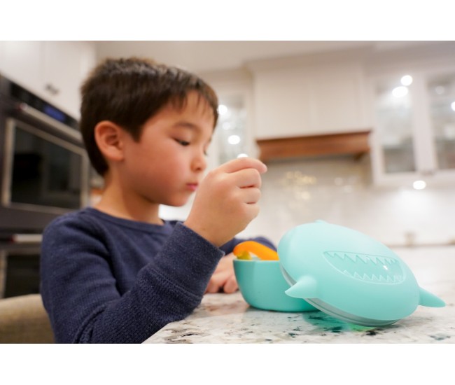 Castronel silicon cu capac, melii, model rechin