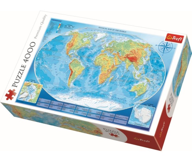 Puzzle trefl 4000 harta fizica a lumii Puzzle trefl 4000 harta fizica a lumii