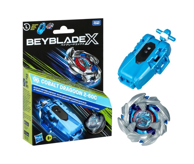 Beyblade x let it rip set lansator si roata cobalt dragoon 2-60c Beyblade x let it rip set lansator si roata cobalt dragoon 2-60c