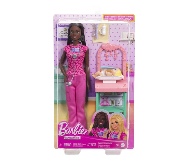 Barbie set de joaca papusa barbie bruneta face cariera pediatru Barbie set de joaca papusa barbie bruneta face cariera pediatru
