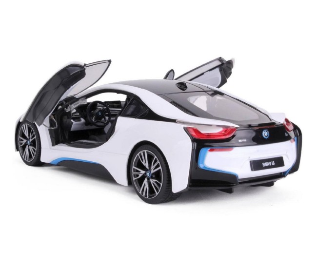 Masina cu telecomanda bmw i8 alb scara 1 la 14 Masina cu telecomanda bmw i8 alb scara 1 la 14