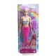 Barbie papusa sirena cu par mov si coada roz Barbie papusa sirena cu par mov si coada roz