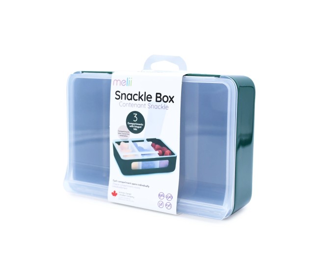 Cutie snack 3 compartimente, melii, pine green