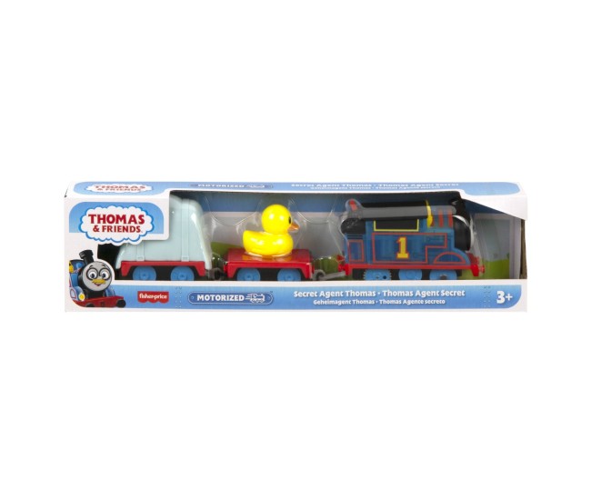 Thomas locomotiva motorizata thomas agent secret cu 2 vagoane