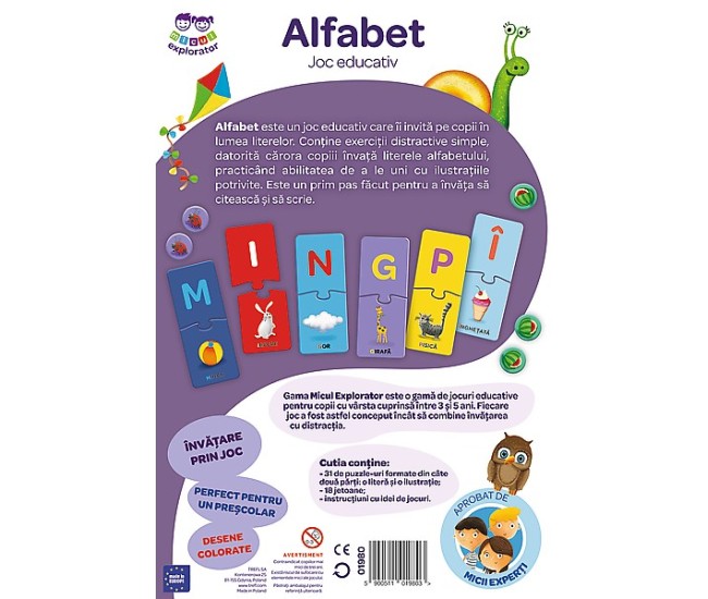 Joc educativ alfabetul micul explorator Joc educativ alfabetul micul explorator