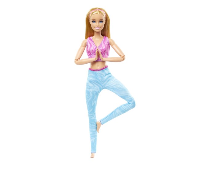 Papusa barbie made to move blonda cu top roz Papusa barbie made to move blonda cu top roz