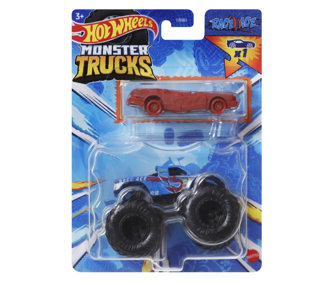 Hot wheels monster truck si masinuta metalica race ace Hot wheels monster truck si masinuta metalica race ace