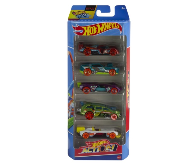 Set 5 masini hot wheels action