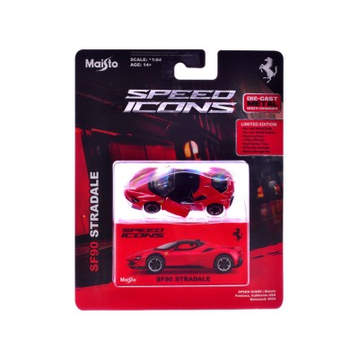 Maisto masinuta metalica speed icons sf90 stradale rosu scara 1 la 64