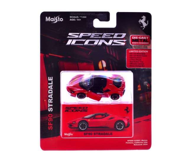 Maisto masinuta metalica speed icons sf90 stradale rosu scara 1 la 64 Maisto masinuta metalica speed icons sf90 stradale rosu scara 1 la 64
