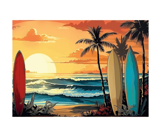 Puzzle trefl 1000 colectia sua apus de soare pentru surf poster inclus Puzzle trefl 1000 colectia sua apus de soare pentru surf poster inclus
