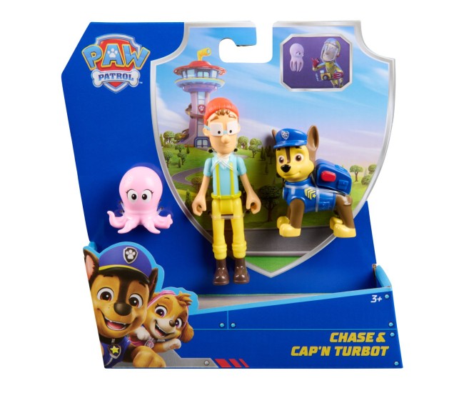 Patrula catelusilor set 3 figurine chase si capitanul turbot Patrula catelusilor set 3 figurine chase si capitanul turbot