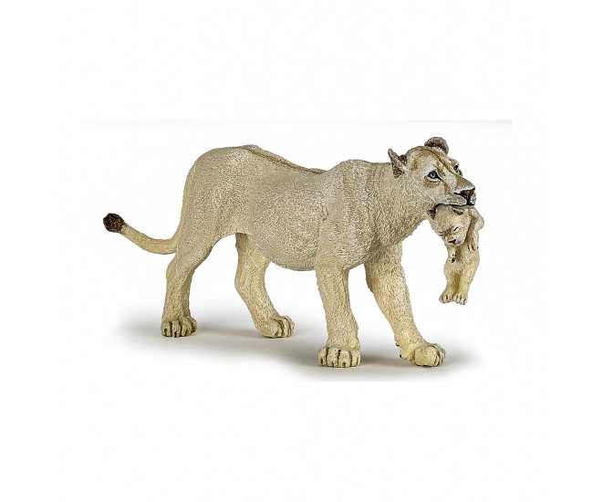 Papo figurina leoaica alba cu pui