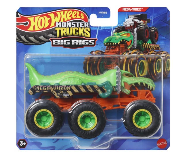 Hot wheels monster truck big rigs masinuta metalica cu 6 roti mega-wrex scara 1 la 64 Hot wheels monster truck big rigs masinuta metalica cu 6 roti mega-wrex scara 1 la 64