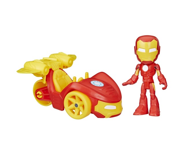 Spidey prietenii extraordinari set masinuta si figurina si accesoriu iron man Spidey prietenii extraordinari set masinuta si figurina si accesoriu iron man