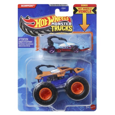 Hot wheels monster truck si masinuta metalica scorpedo