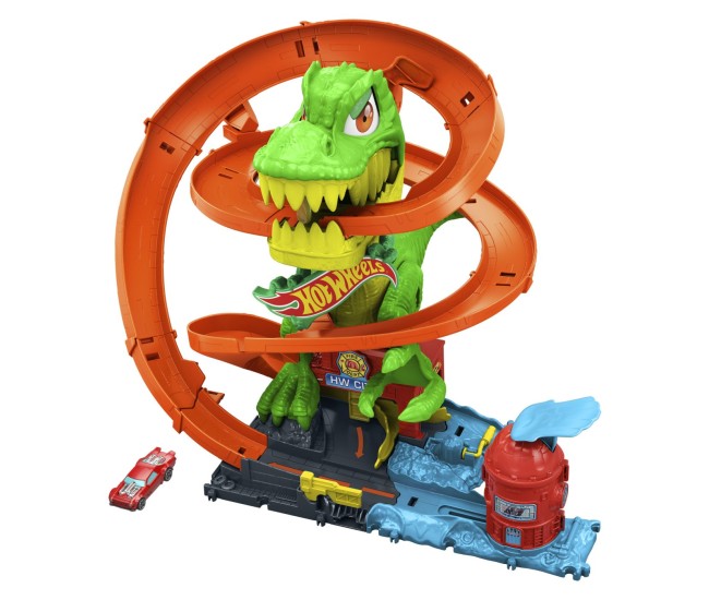 Hot wheels city set statia de pompieri si batalia cu trex Hot wheels city set statia de pompieri si batalia cu trex