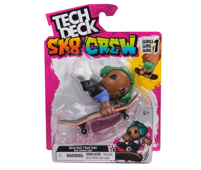 Tech dech sk8 crew pachet placa si figurina 9.6cm casti verzi