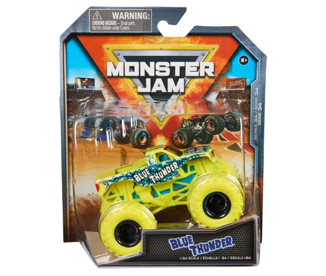 Monster jam masinuta metalica blue thunder scara 1 la 64 Monster jam masinuta metalica blue thunder scara 1 la 64