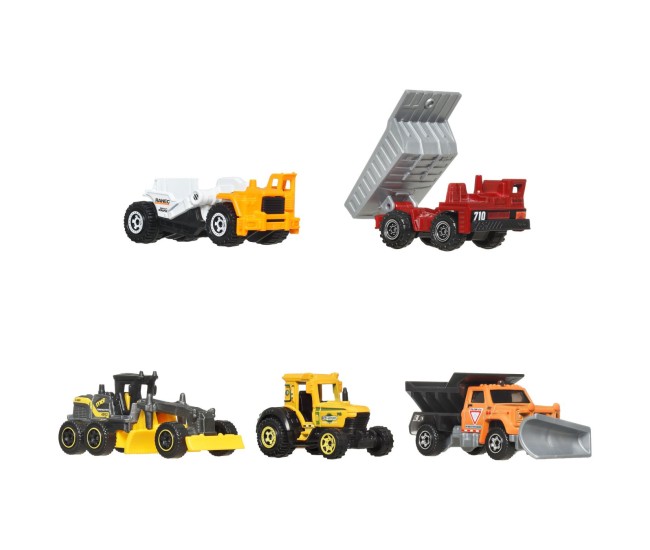 Matchbox set 5 masinute metalice construction scara 1 la 64