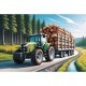 Puzzle trefl 100 tractor forestier cu lemne Puzzle trefl 100 tractor forestier cu lemne