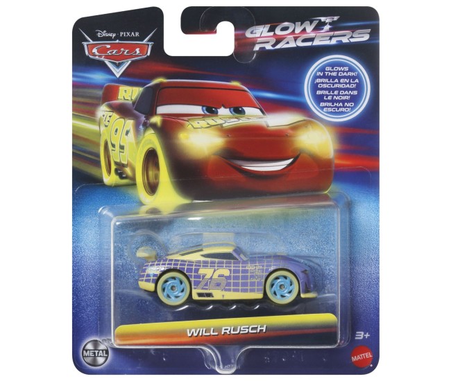 Cars glow racers masinuta metalica will rusch 1:55 Cars glow racers masinuta metalica will rusch 1:55