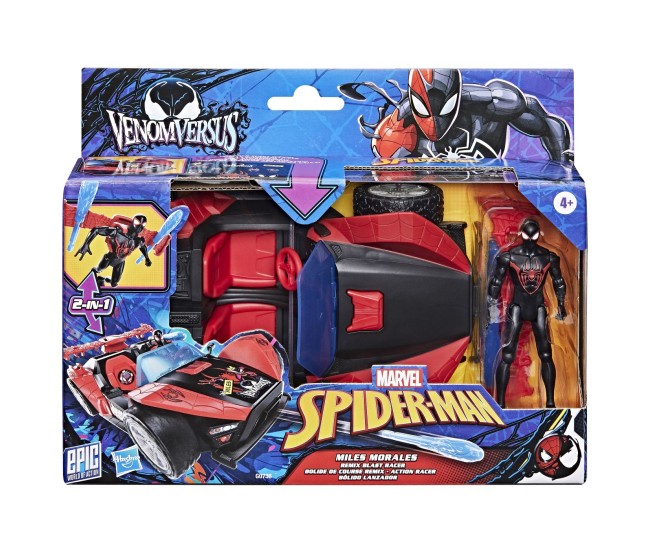 Marvel spider man venom versus lansator auto si figurina miles morales Marvel spider man venom versus lansator auto si figurina miles morales