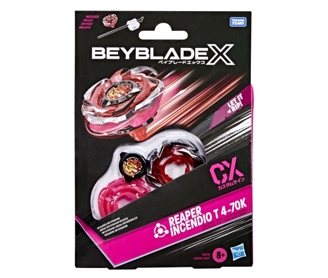 Beyblade x let it rip set lansator si roata reaper incendio t 4-70k Beyblade x let it rip set lansator si roata reaper incendio t 4-70k