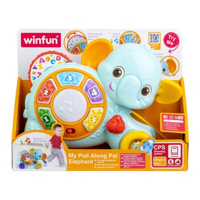 Winfun jucarie de tras elefant cu sunete si lumini