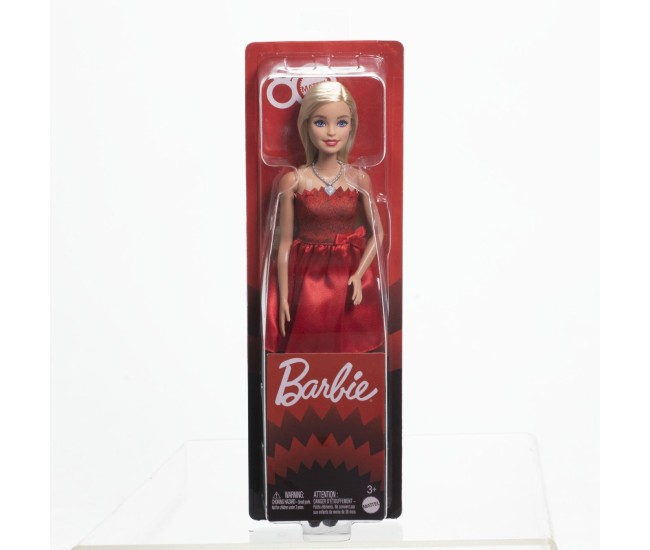 Barbie papusa barbie colectie aniversara 80 de ani blonda cu rochie rosie rubin Barbie papusa barbie colectie aniversara 80 de ani blonda cu rochie rosie rubin