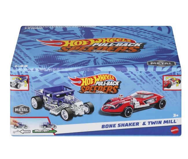 Hot wheels set 2 masinute metalice pull back bone shaker si twin mill 1:43 Hot wheels set 2 masinute metalice pull back bone shaker si twin mill 1:43