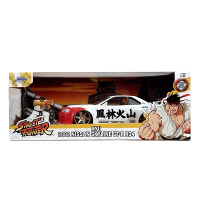 Jada set figurina metalica 6cm si masinuta nissan skyline gtr scara 1 la 24 Jada set figurina metalica 6cm si masinuta nissan skyline gtr scara 1 la 24