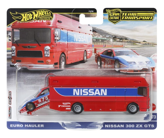 Hot wheels transportator euro hauler cu masinuta nissan 300 zx gts scara 1:64 Hot wheels transportator euro hauler cu masinuta nissan 300 zx gts scara 1:64