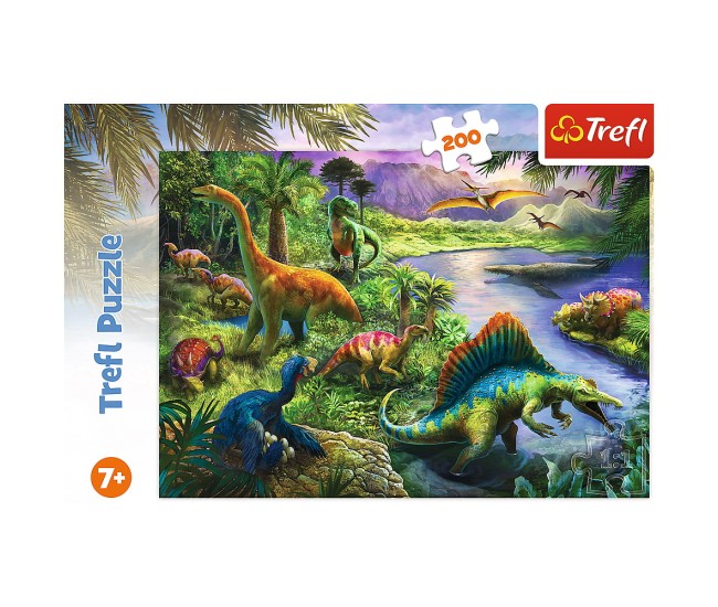 Puzzle trefl 200 lumea dinozaurilor Puzzle trefl 200 lumea dinozaurilor