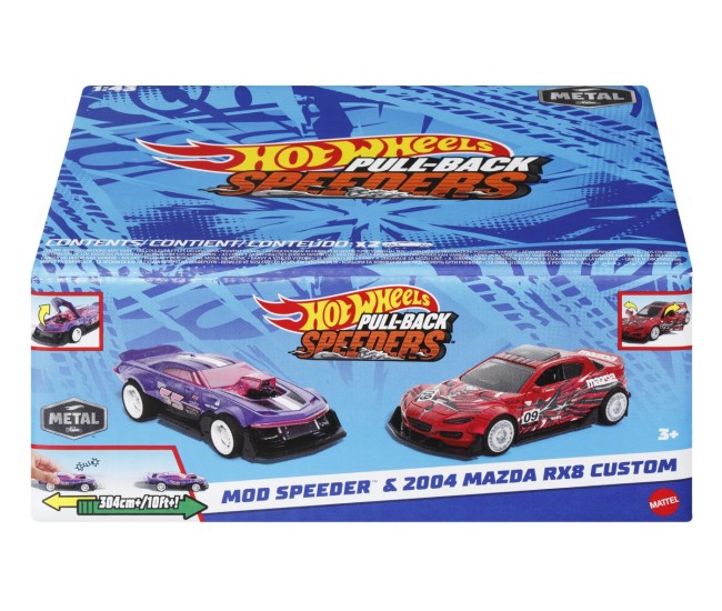 Hot wheels set 2 masinute metalice pull back mod speeder si 2004 mazda rx8 custom 1:43 Hot wheels set 2 masinute metalice pull back mod speeder si 2004 mazda rx8 custom 1:43