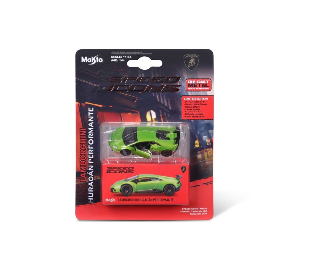 Maisto masinuta metalica speed icons lamborghini huracan performante verde scara 1 la 64