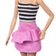 Papusa barbie fashionista blonda cu parul prin in coada si fusta roz Papusa barbie fashionista blonda cu parul prin in coada si fusta roz