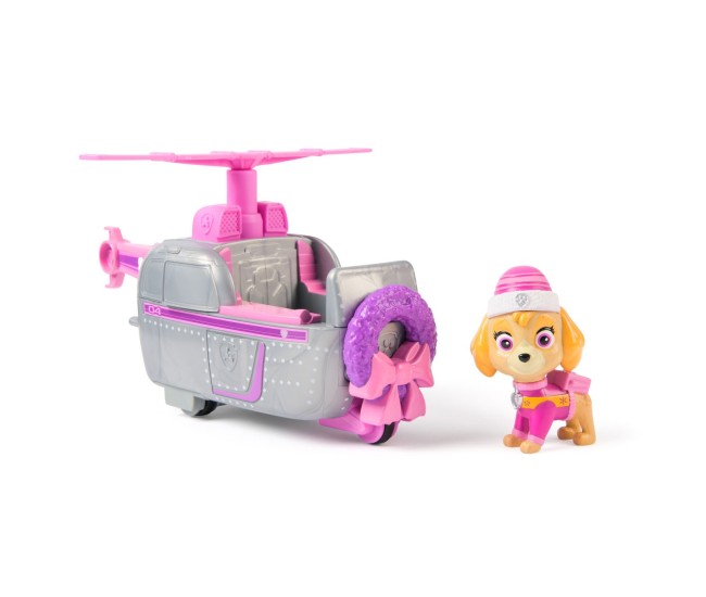 Patrula catelusilor vehicul si figurina skye cu accesorii de craciun Patrula catelusilor vehicul si figurina skye cu accesorii de craciun