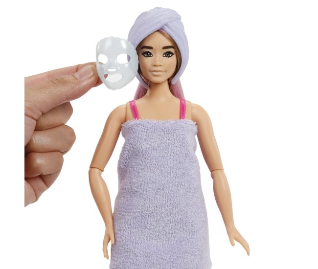 Barbie set party unboxed reveal papusa barbie mov cu 10 accesorii surpriza Barbie set party unboxed reveal papusa barbie mov cu 10 accesorii surpriza
